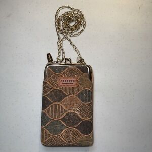 Carrken Crossbody Wallet‎ Purse Cork Pattern Brown Faux Leather bag